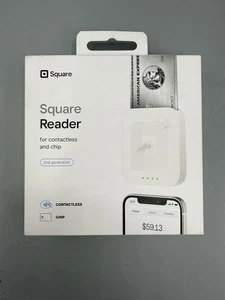 Square 2nd Generation White Portable Wireless Contactless and Chip Card Reader - Picture 1 of 4