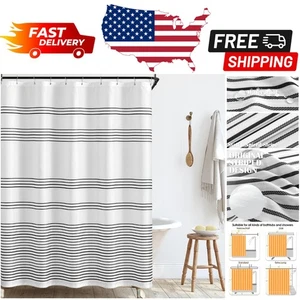 Elegante tenda doccia impermeabile 60x72 a righe - perfetta per bagni piccoli - Foto 1 di 11