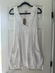 Blanco 100% Cotton White Dress Size Small Sundress NEW With Pockets - Picture 1 of 6