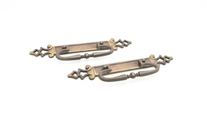 Vintage 1970s Amerock Drawer Pulls Cabinet Pulls Aged Brass Drop Handles - Picture 1 of 7