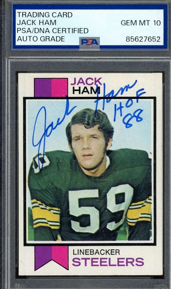 Jack Ham Gem Mint 10 PSA DNA Signed 1973 Topps Rookie Autograph - Image 1 of 1