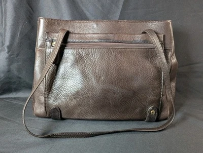 Women's Vintage Etienne Aigner Dark Brown Pebbled Leather Shoulder Bag Purse  - Image 1 of 4
