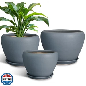 EPFamily Ceramic Plant Pots - Large Planters for Indoor Plants 10 Inch 8 Inch - Picture 1 of 5