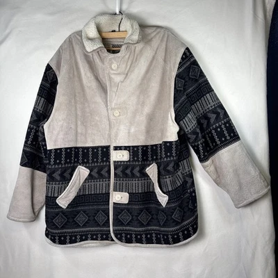 Neutral Territory Mens Suede Aztec Coat Heavyweight Size XL Good - Image 1 of 4