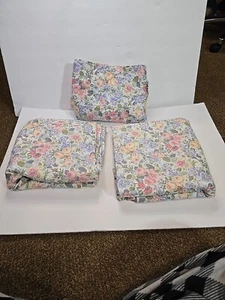 Vintage Laura Ashley Bergahorn Quartett Blumen Gardine Vorhang 41x86 USA Paar mit Volant - Bild 1 von 14