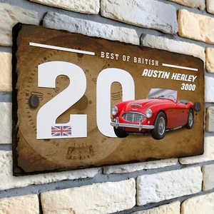 Austin Healey House Number Slate Sign Car Garage Door Plaque Personalised CLS01 - Picture 1 of 6