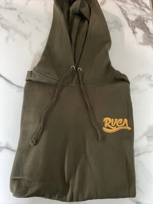 New RVCA Mens Street  Designer Long Sleeve Hoodie Sweatshirt Size M Army Green - Image 1 of 4