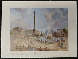 Trafalgar Square and Whitchall - London - Lithograph 1981 - H Moss - Picture 1 of 4