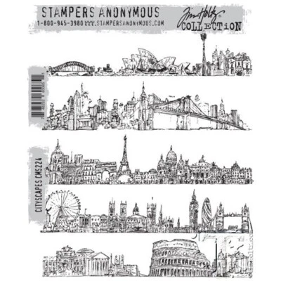 Набор резиновых зажимных штампов Tim Holtz Stampers Anonymous «CITYSCAPES» — CMS224 - Изображение 1 из 2