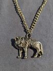 Necklace (NK45) Silver Tone Wolf Pendant