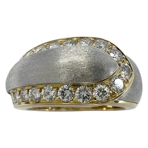 Rare Van Cleef & Arpels 0.80ct Diamond 18k White Yellow Gold Cocktail Dome Ring - Picture 1 of 11