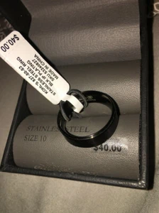 Men’s size 10 Black Stainless Steel Ring. - Picture 1 of 2
