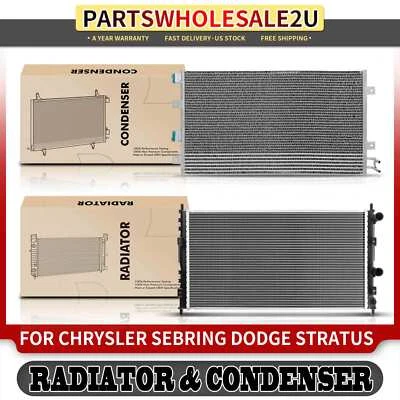 Kit de refrigeración de radiador y condensador de aire acondicionado para Chrysler Sebring Dodge Stratus 2003 2004 Foto 1 de 4
