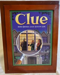 CLUE Parker Brothers Game Wooden Box Bookshelf Edition Complete Excellent ! - Picture 1 of 12