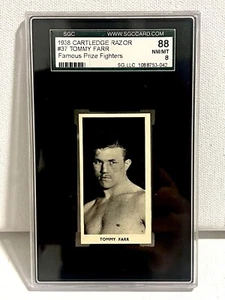 1938 Fred C. Cartledge Razors Famous Prize Fighters #37 Tommy Farr SGC 8 NM/MT - Picture 1 of 2