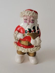 1950's Vintage Pottery Christmas Santa Claus Textured Trim Japan  - Picture 1 of 14