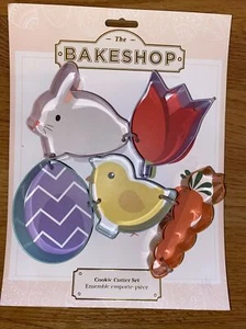 THE BAKESHOP EASTER COOKIE CUTTERS NEW BUNNY, CHICK, EGG, CARROT, TULIP NEW - Picture 1 of 4