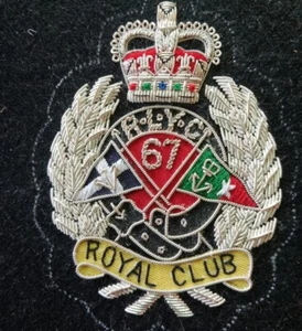 Royal Club Blazer bestickt Edelmetall Draht Wappen Taschenaufnäher - Bild 1 von 3