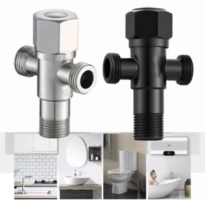 G1/2 Angle Valve One Inlet Two Out 3 Way Switch Valve Toilet Water Stop Valves - Picture 1 of 14