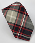 Express Wool Blend Tie Gray Black Red Plaid Men Necktie 59 x 2.75