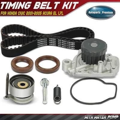 Engine Timing Belt Kit with Water Pump for Honda Civic 2001-2005 Acura EL 1.7L - Image 1 of 4