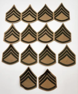 WWII Marine USMC Khaki Platoon Sgt Sergeant Chevron Patch - Picture 1 of 2