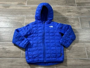 Boy's The North Face Thermoball Jacket Blue Hood Size 5T Winter Cold Puff - Picture 1 of 4