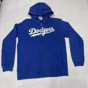 Los Angeles Dodgers Majestic Full Zip Hoodie Boys XL(18) Blue Fleece Sweatshirt - Afbeelding 1 van 9