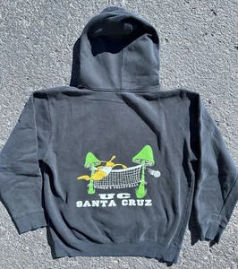 Vtg 90s UC Santa Cruz Hoodie Sweatshirt S Volleyball Banana Slugs College Y2K - Picture 1 of 7