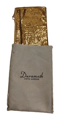 Cartera sin asas Duramesh Fifth Avenue de colección tono dorado malla 6,5" x 4 con bolsa antipolvo Foto 1 de 4