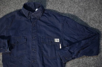 Wolverine FR Shirt Mens Small Blue Button Down HRC2 FireZero - Image 1 of 4