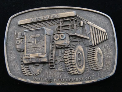 RE01115 VINTAGE AÑOS 70 **LECTRA HAUL UNIT RIG & EQUIPMENT CO** HEBILLA DE CINTURÓN MINERO Foto 1 de 2