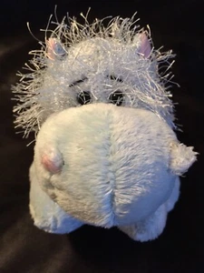 GANZ Webkinz Fuzzy HIPPO 8” Plush Stuffed Animal Light Blue SANITIZED NO CODE - Picture 1 of 10