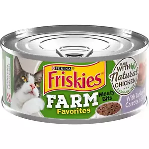 Farm Favorites Meaty Bits, Turkey, Wet Cat Food, 5.5 oz Cans, 24 Pack - Picture 1 of 8