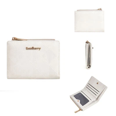 Cartera pequeña para mujer plegable tarjetero de cuero monedero bolsillo para monedas clip para dinero Foto 1 de 4