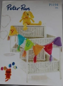 Peter Pan Knitting Pattern P1194 - Bird Mobile,Rabbit & Bunting in DK - Picture 1 of 2