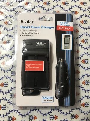 Vivitar Rapid Travel Charger QC-207 Canon LP-E6 NEW - Image 1 of 2