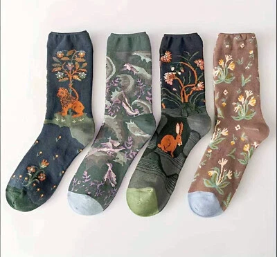 Calcetines de algodón 4 Pr coloridos medianos    Foto 1 de 4