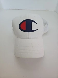 Champion BIG C LOGO Snapback Hat Cap Adjustable Streetwear White Mesh - Picture 1 of 10
