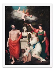Flora, Äskulap, Ceres, mit Amor, zu Ehren der Büste des Linné - Kunstdruck - Bild 1 von 3