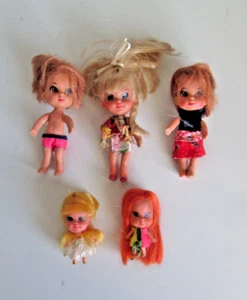 5er Set verschiedene 60er bis 70er Jahre LIDDLE KIDDLES Mädchen und ein Junge Original #B - Bild 1 von 6