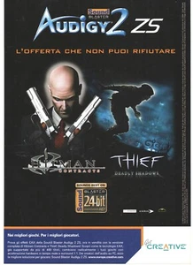 SOUND BLASTER Audigy 2 Z5 Hitman 2004 rare Italian Magazine Advertising 30x20 - Picture 1 of 1
