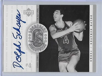 1999 Upper Deck Legendary Signatures DOLPH SCHAYES St. Louis Hawks - Image 1 of 2