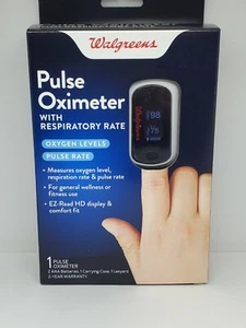 Walgreens Pulse Oximeter w/ Respi Rate, O2 level, Pulse Rate- Portable/Fingertip - Picture 1 of 3