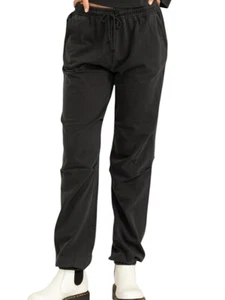 Black High Waisted Drawstring Sweatpants - Picture 1 of 2