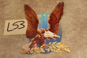 L53 VINTAGE AMERICAN EAGLE PAPPE GESTANZT PATRIOTISCHE DEKORATION 6 X 7" NOS - Bild 1 von 1