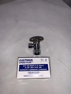 Ez-Flo 04353LF Eastman 5/8" X 3/8" X 3/8" Comp Válvula de parada de doble salida cromada Foto 1 de 4