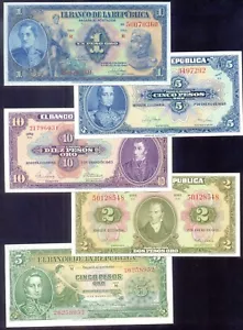 Juego de 90 billetes de Colombia (todos diferentes) 1942 - 2003 unc - Imagen 1 de 11
