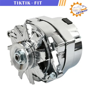 For GM 1965-1985 Model 37293 Chrome Aluminum 12SI 150 AMP 1 or 3 Wire Alternator - Picture 1 of 8