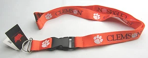 NCAA Clemson Tigers Orange Keychain Lanyard Name and Logo 23"L 3/4"W By Aminco - Picture 1 of 1